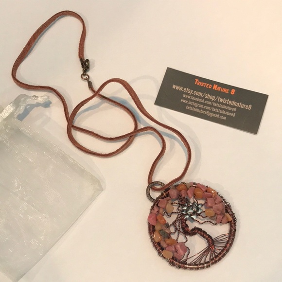 Handmade, Etsy Tree of Life Stone and Wire Pendant - Picture 2 of 5
